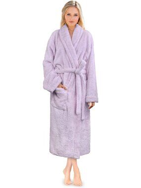 〽️Women's Bathrobe Lavender Fleece Luxury Soft Warm Fluffy Sherpa Shaggy Robes